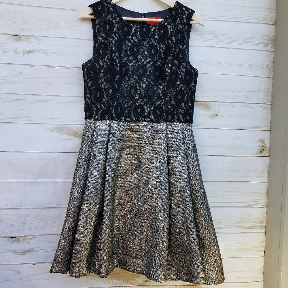 Monique Lhullier dress 10 gold/black occasion